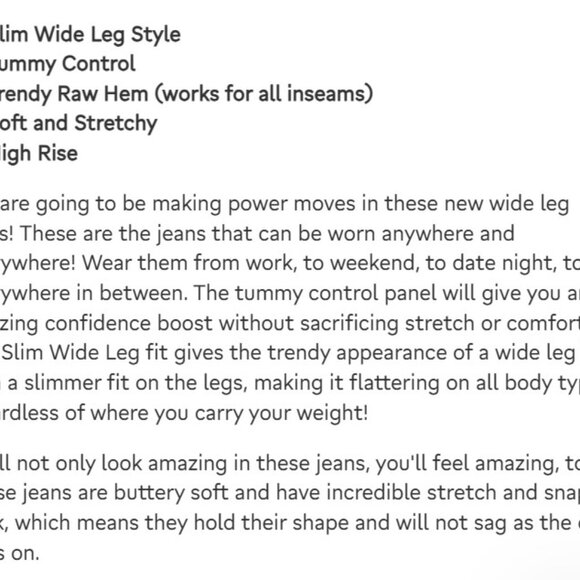 Power Moves Tummy Control SLIM Wide Leg Jeans - Judy Blue Sizing - Picture 10 of 12